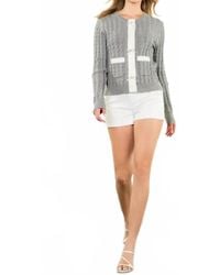 Thml - Rib Knit Bow Cardigan - Lyst