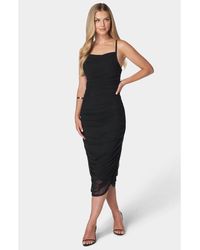 Bebe - Powermesh Side Shirt Slip Dress - Lyst