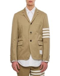 Thom Browne - Single-Breasted Cotton Twill Sport Jacket With Iconic Sleeve Stripes - Lyst