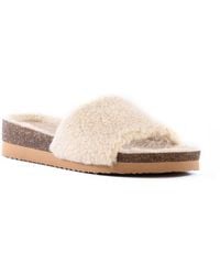 BC Footwear - Get Going Cozy Faux Fur Slip On Slide Sandals - Lyst