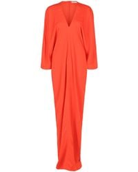Ferragamo - V-Neck Maxi Dress - Lyst