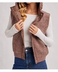 Bluivy - Button Down Sherpa Fleece Quilted Hood Vest - Lyst