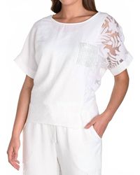 FRANK LYMAN - Leaf Print Woven Top - Lyst