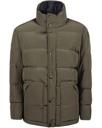 Fay - Quilted High-Stand Collar Padded Down Jacket - Lyst