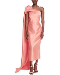 Marchesa - Silk-Blend Midi Dress - Lyst