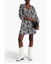 Ba&sh - Iwa Printed Satin-Jacquard Mini Dress - Lyst