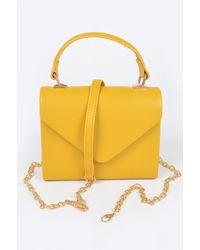 Fashnzfab - Faux Leather Simple Handle Clutch - Lyst
