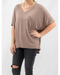 Adrienne - Soft Drape Pocket Tee - Lyst