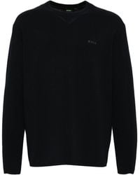 BOSS - Rildor Crew Neck Cotton Sweater - Lyst