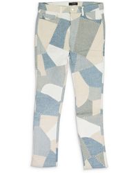 Amiri - Alabaster Denim Patchwork Skinny Jeans - Lyst
