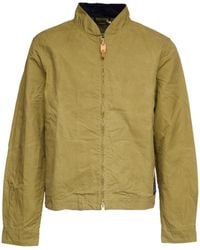 Manifattura Ceccarelli - Sugarkane Paraffin Cotton Zipped Bomber Jacket - Lyst