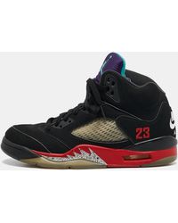 Nike - Jordan Nubuck Leather 5 Retro Supreme High Top Sneakers - Lyst