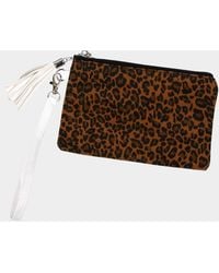 Fashnzfab - Leopard Patterned Wristlet Pouch Bag - Lyst