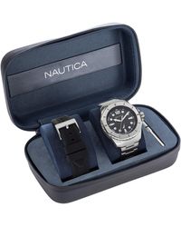 Nautica - Koh May Bay Stainless Steel And Silicone Watch Box Set - Lyst