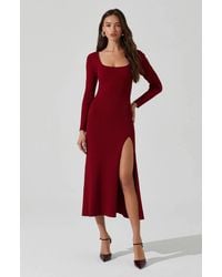 Astr - Long Sleeve Ribbed Sweater Dress - Lyst
