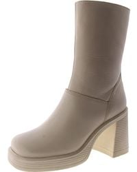 Steve Madden - Fantsie Leather Square Toe Mid-Calf Boots - Lyst