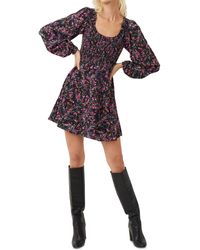 French Connection - Floral Mini Fit & Flare Dress - Lyst