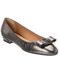 Ferragamo - Leather Ballerina Flat - Lyst