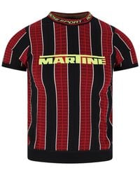 Martine Rose - Ribbed Striped Cotton T-Shirt - Lyst