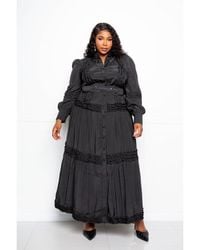 TRUEDAMES - Belted Shirt Dress With Ruffle Detail - Lyst