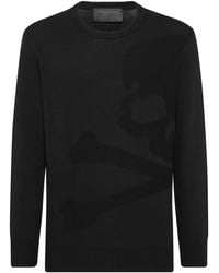 Philipp Plein - Knitted Pullover Round Neck Ls Skull & Bones - Lyst