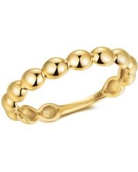 MAX + STONE - Solid 10K Dainty Beaded Stackable Ring - Lyst