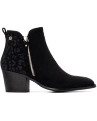 Xti - Suede Heeled Ankle Booties By - Lyst
