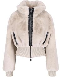 Pinko - Hooded Faux Fur Bomber Jacket - Lyst