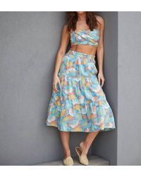 Lena® - Alyssa Floral Twisted Tube Top Midi Skirt Set - Lyst