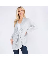 TRUEDAMES - Asymmetrical Open Front Solid Cardigan - Lyst