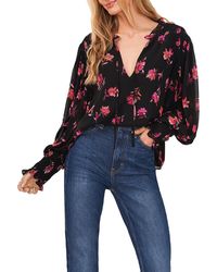 Vince Camuto - Floral Smocked Peasant Top - Lyst