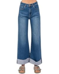 Bianco - Sabrina Cuff Hem Wide Leg Jean - Lyst