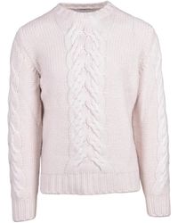 Kangra - Cable Knit Sweater With Classic Crewneck - Lyst