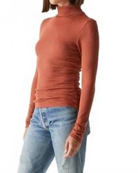 Michael Stars - Beck Ruched Turtleneck Sweater - Lyst