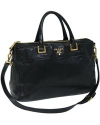 Prada - Vitello Leather Tote Bag (pre-owned) - Lyst