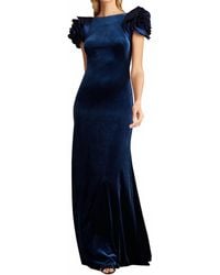 Tadashi Shoji - Maylee Rosette Shoulder Velvet Gown - Lyst