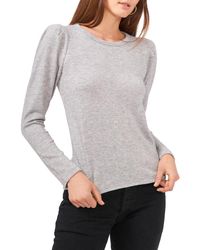 1.STATE - Top Heather Long Sleeve Crew Neck Pullover Jzz300 - Lyst