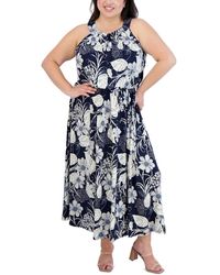 Signature By Robbie Bee - Plus Printed Long Maxi Dress - Lyst