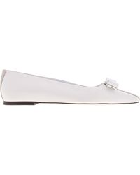 Ferragamo - Ferragamo Vara Bow Leather Ballet Flats, Size 7 C - Lyst