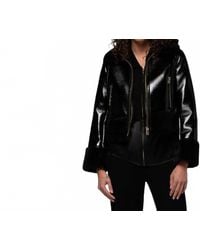 Max & Moi - Vinta Vinyl Jacket With Faux Fur Trims - Lyst