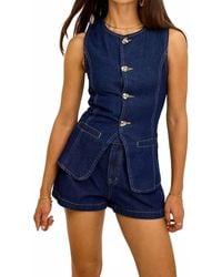 needii - Dark Denim Sleeveless Vest - Lyst