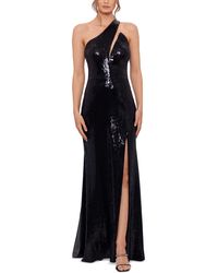 Betsy & Adam - Sequined One Shoulder Evening Dress - Lyst