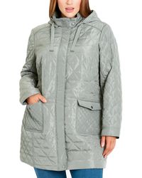 Evans - Plus Puffer Long Sleeves Quilted Coat - Lyst