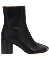 MM6 by Maison Martin Margiela - Stitch-Out Leather Ankle Boots - Lyst
