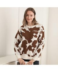 TRUEDAMES - Cow Pattern Crew Neck Sweater - Lyst