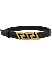 Versace - La Greca Leather Wrap Bracelet - Lyst