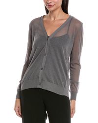Lafayette 148 New York - V-Neck Button Front Wool-Blend Cardigan - Lyst