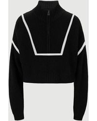 STAUD - Cropped Hampton Sweater - Lyst