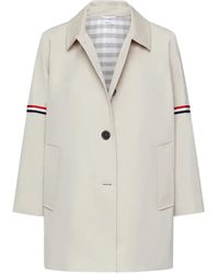 Thom Browne - Cotton Twill Armband Cropped Car Coat - Lyst
