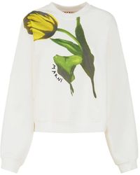 Marni - Cotton Sweatshirt With Tulip Print - Lyst